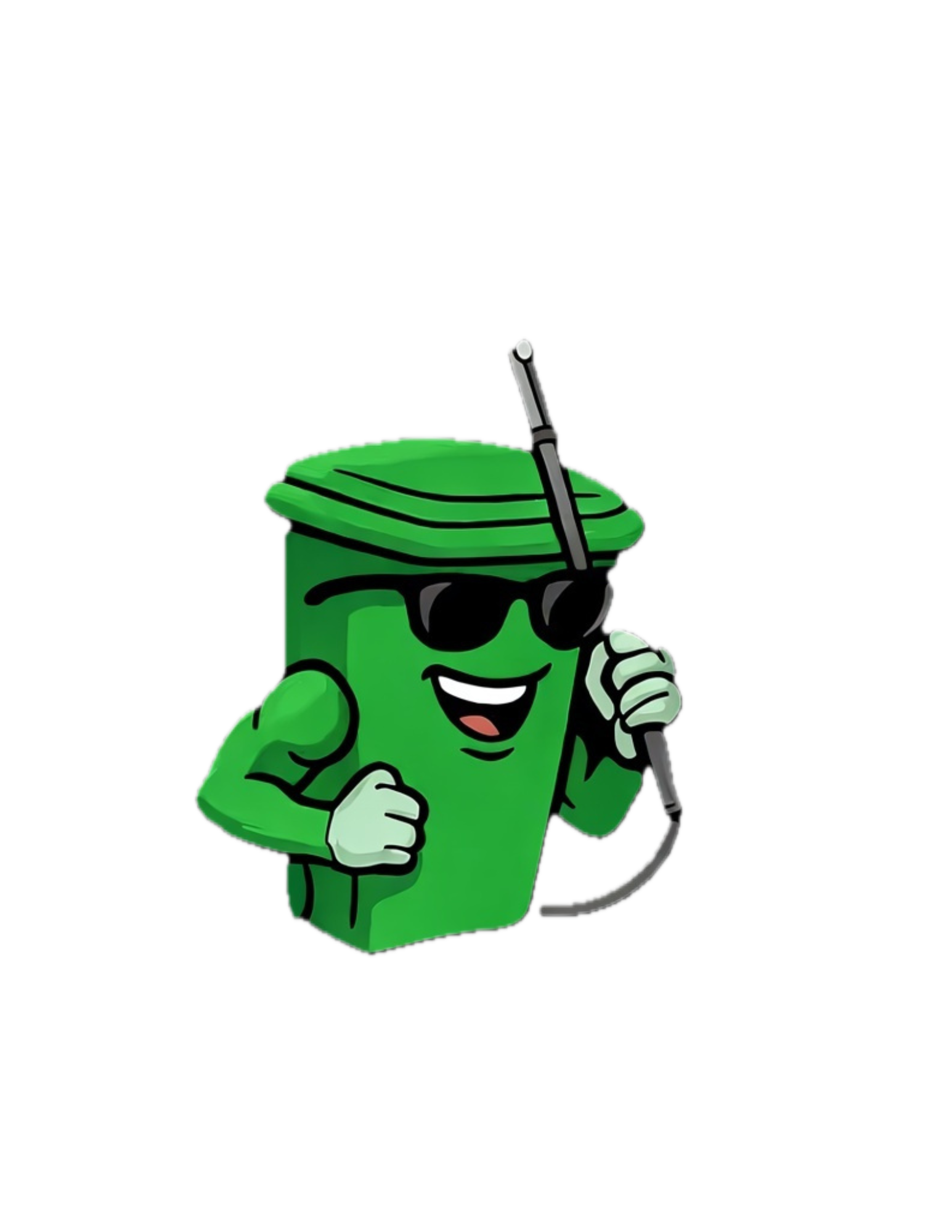 Clean Bins Services green trash can mascot